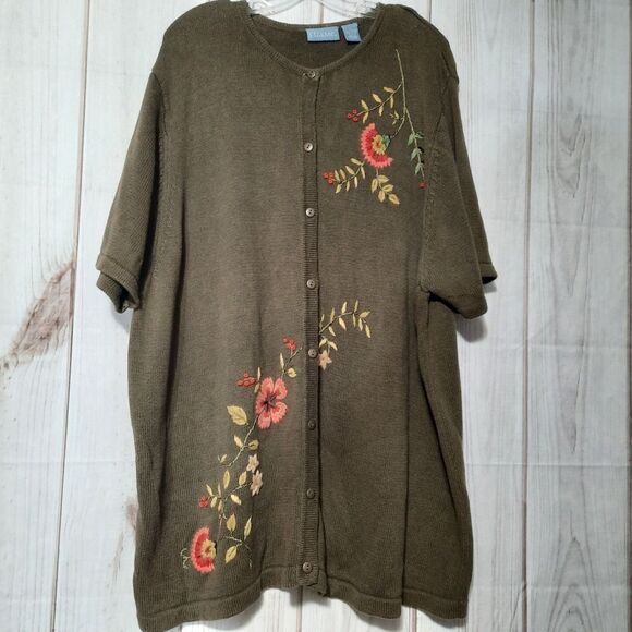 Liz & Me Sweater Ladies 3x‎ embroidered designed Grandmacore - Picture 1 of 8